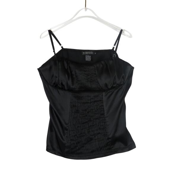 Y2k Rampage Black Sexy Satin Camisole Tank Top Size Large - Picture 1 of 4